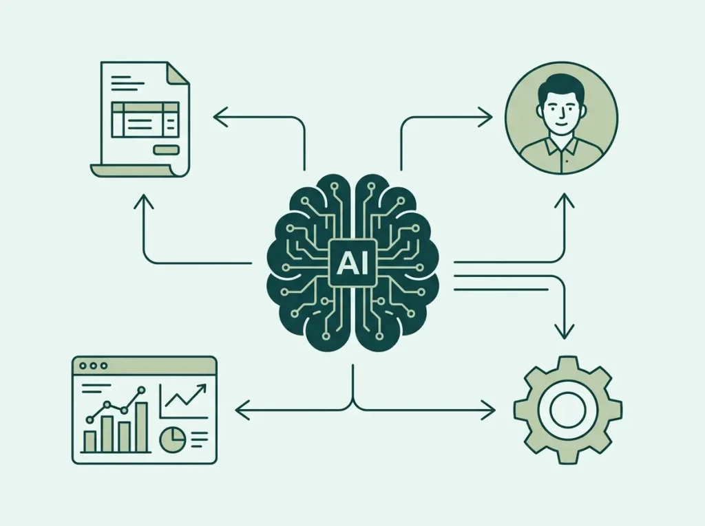 AI-gestuurde procesautomatisering met koppelingen naar bedrijfssystemen