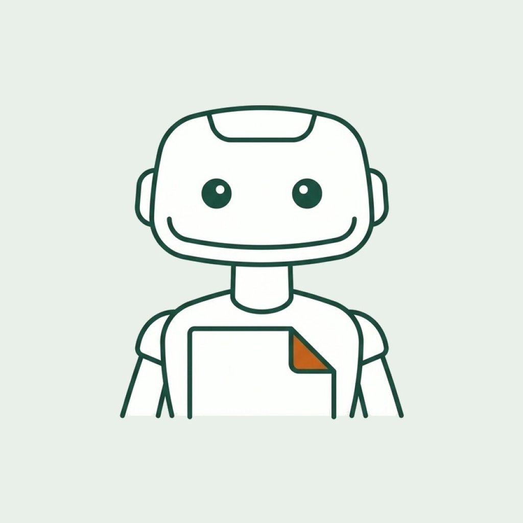 Getekend robotportret van Bram, de digitale collega voor documenten.