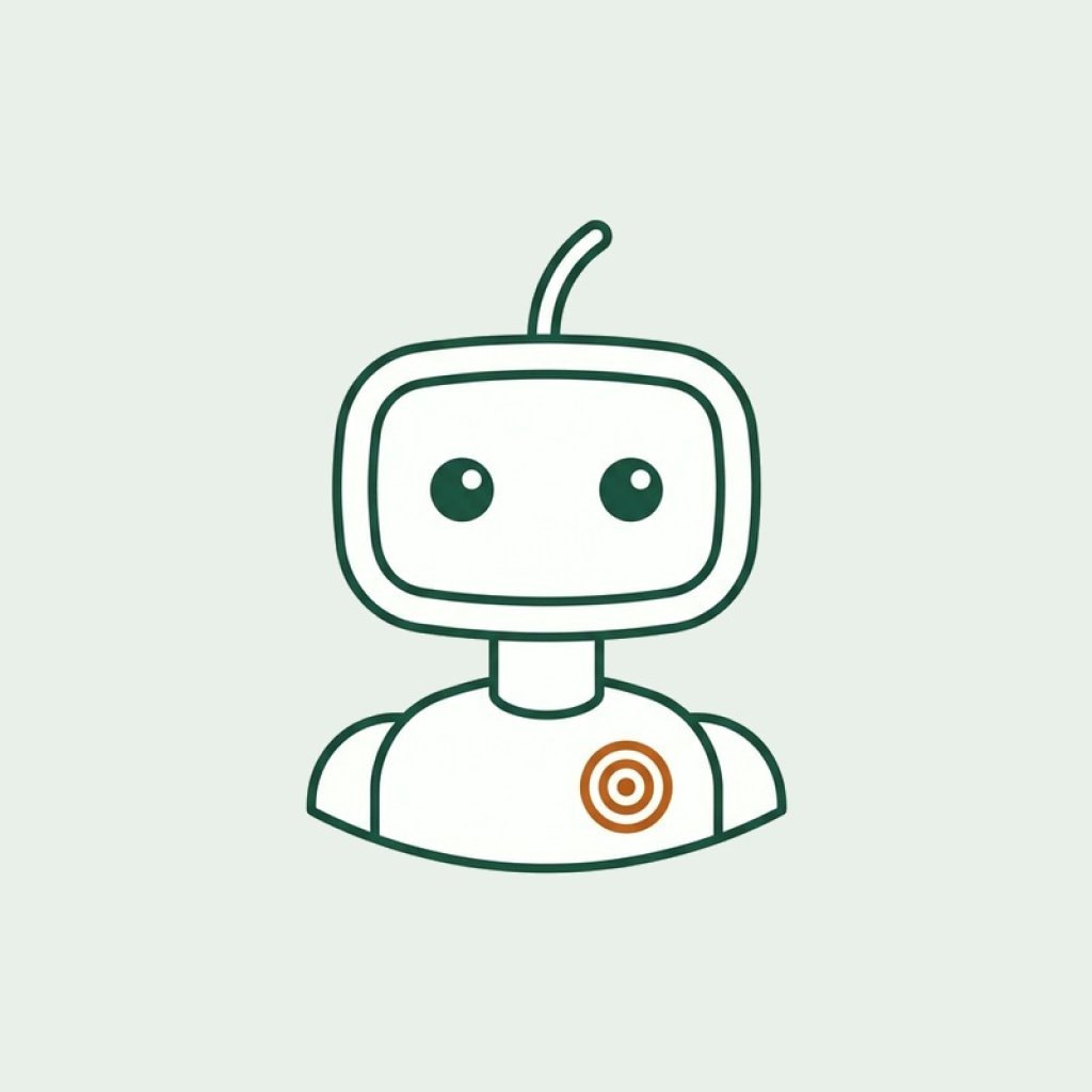 Getekend robotportret van Nora, de digitale collega voor leads en opvolging.