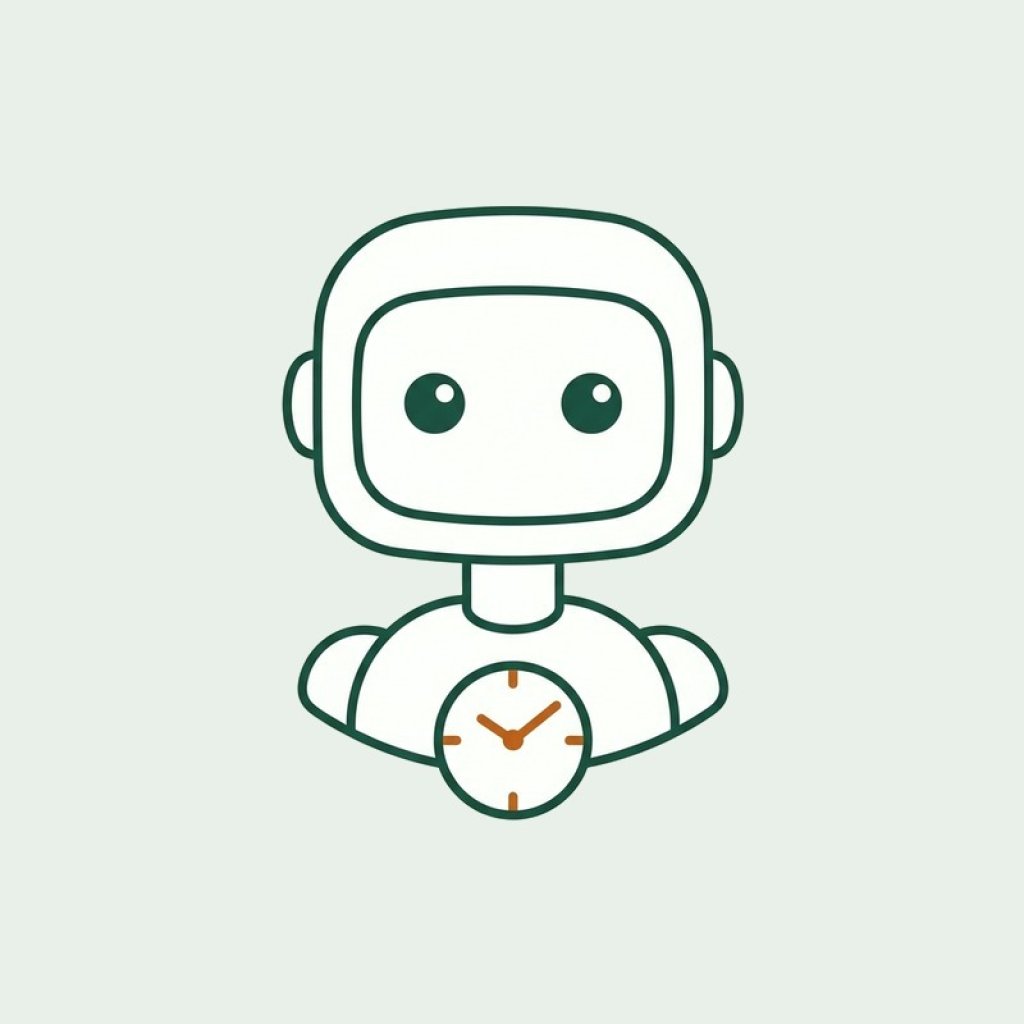 Getekend robotportret van Tijs, de digitale collega voor uren en facturen.